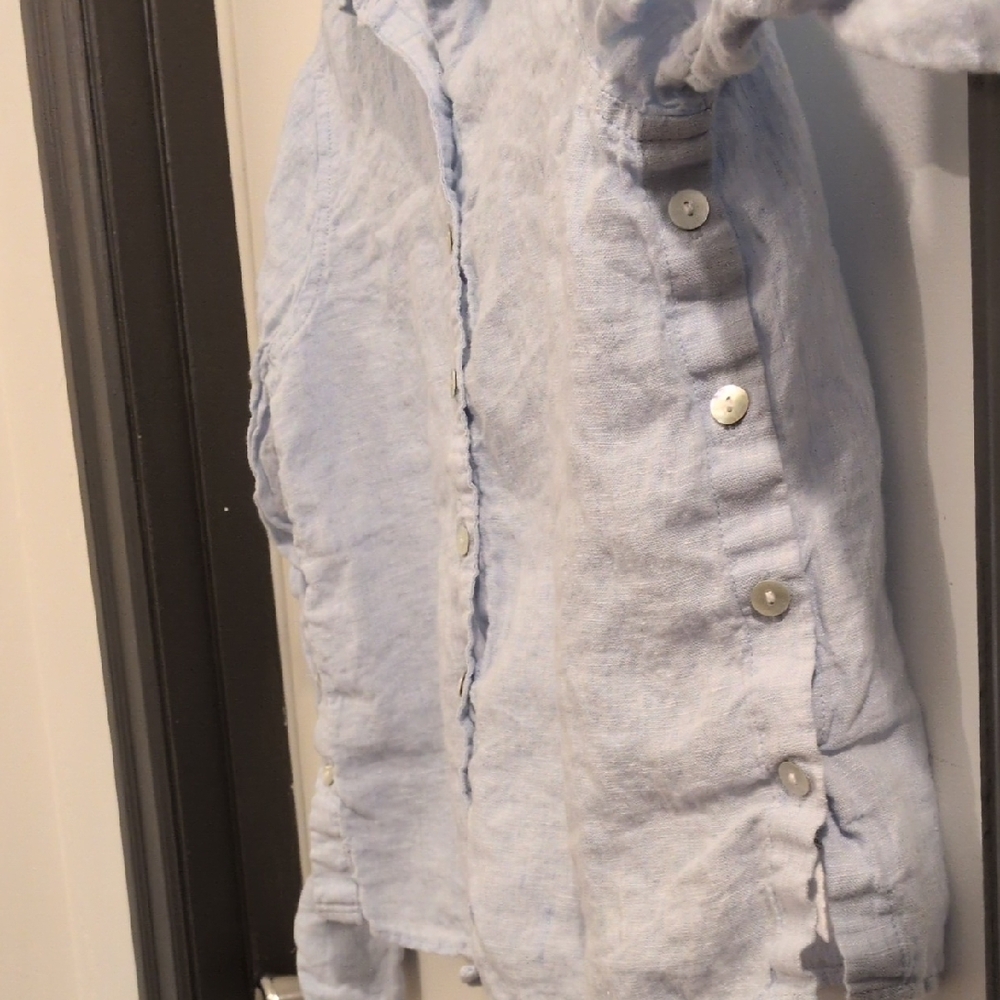 Calypso St. Barth Light Blue Button Down Shirt - Picture 5 of 9